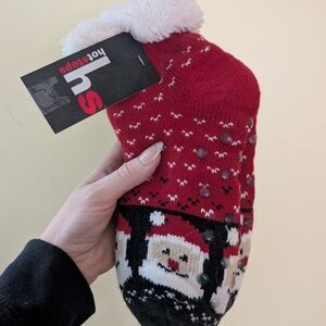 Red Santa Grip Socks One Size